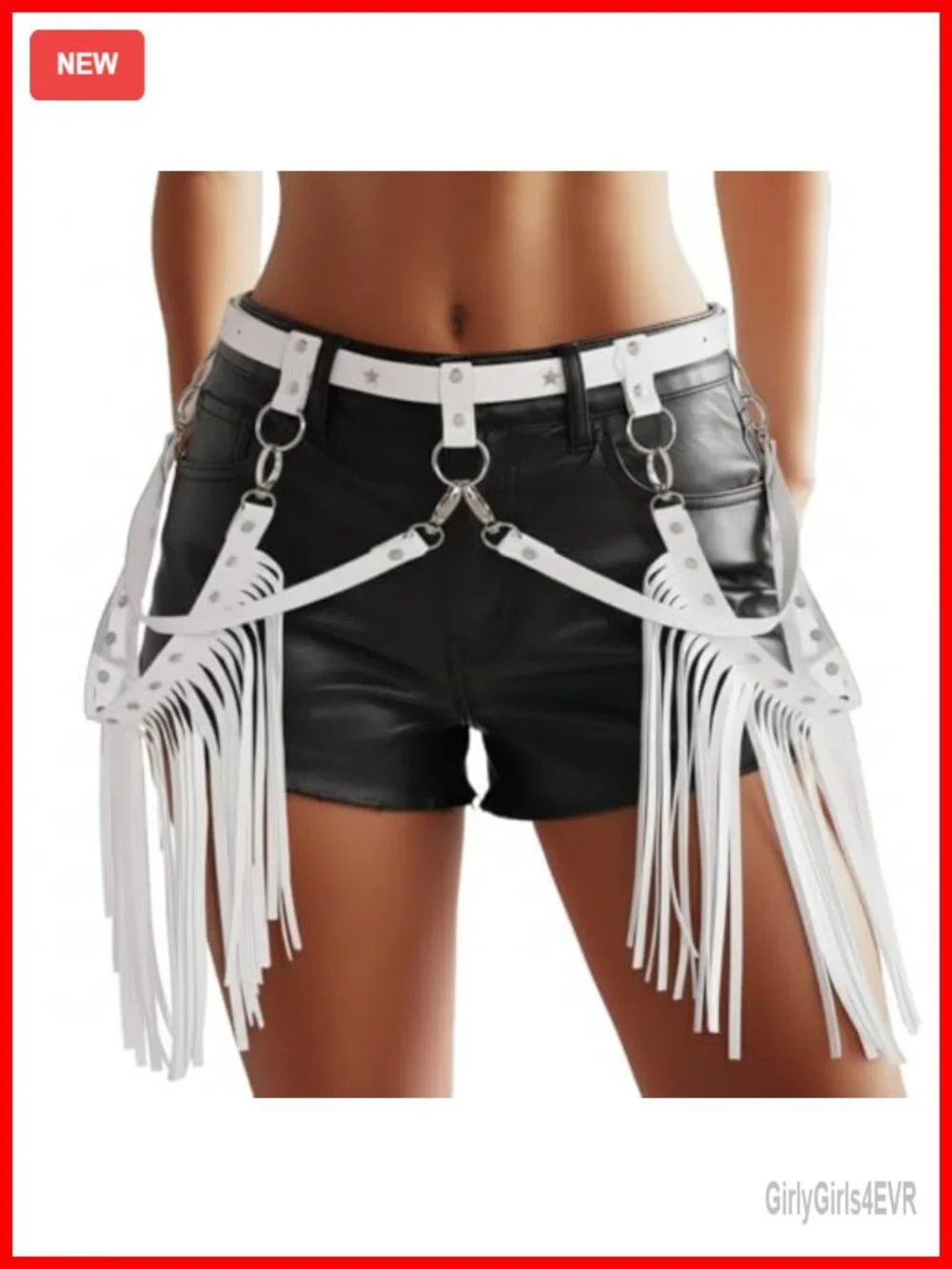 Fringe Belt Cowgirl PU Leather Western Costume Adjustable Waist